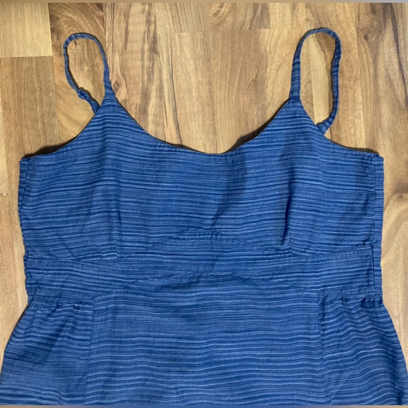 Horny Toad Organic Cotton Spaghetti Strap Dress w/ Pockets blue striped sz Large - Picture 3 of 8